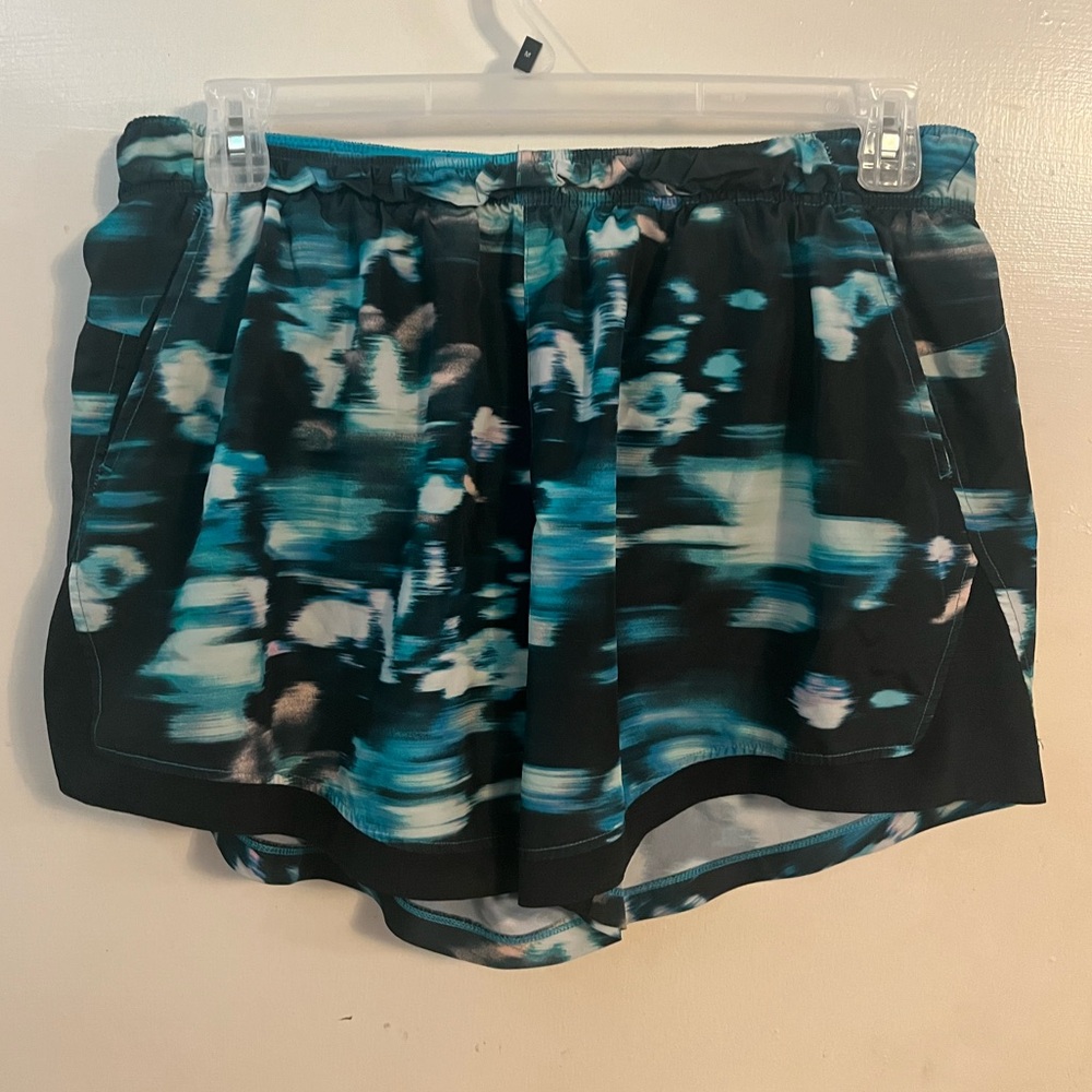 Athletic Works Black White Blue Athletic Workout Shorts (XL-16/18)